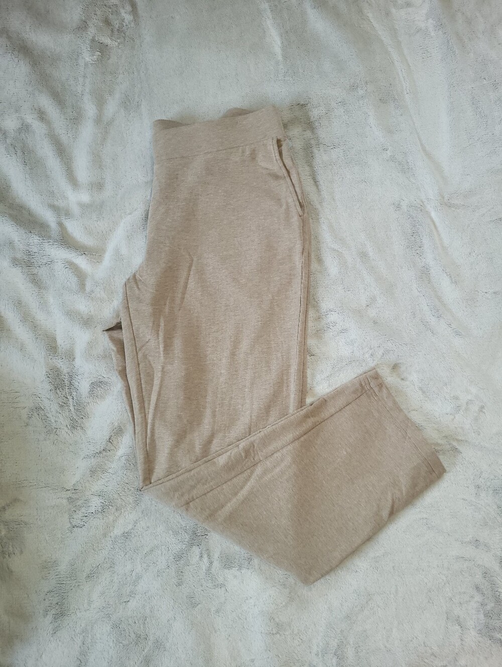 Pure Jill Womens XL Affinity French Terry Slim Leg Beige Pants 31.5"Inseam NWOT